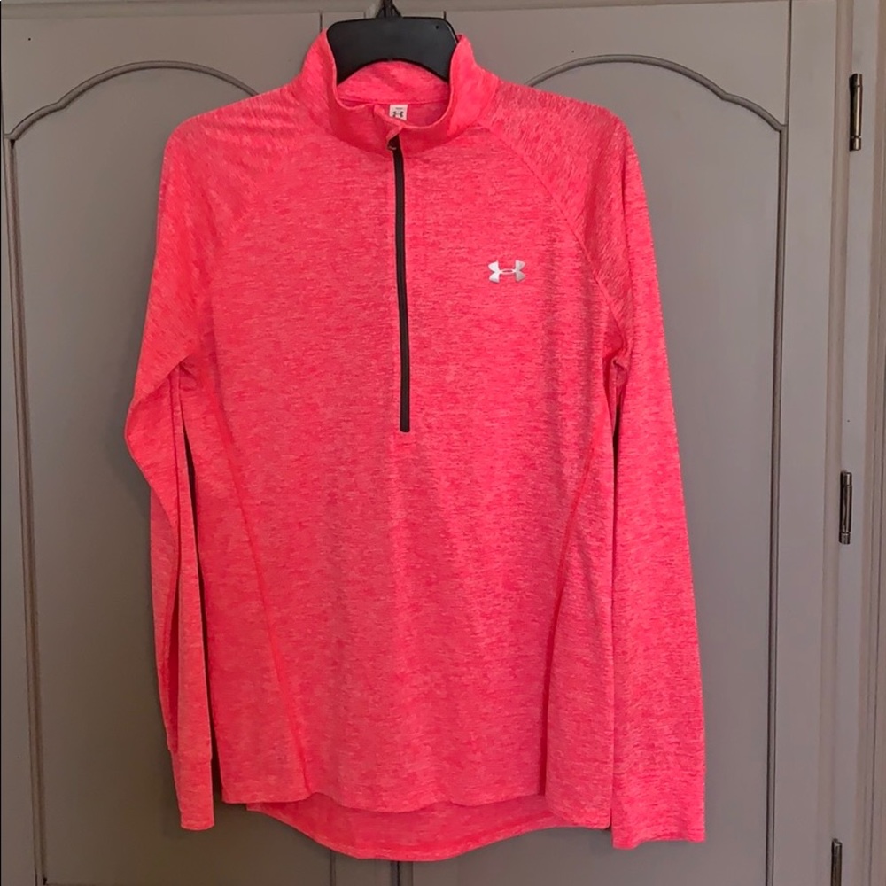 Quarter Zip- Bright Heather Pink